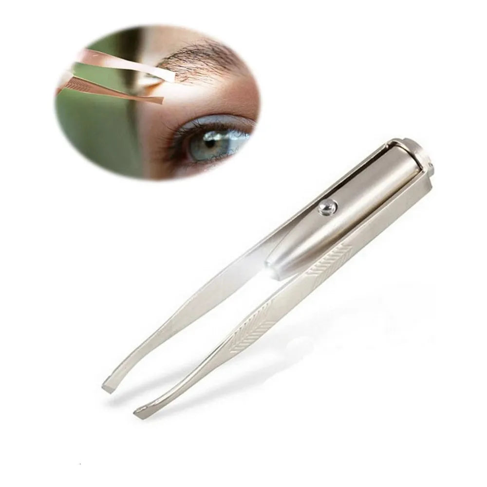 Pinza de cejas con luz